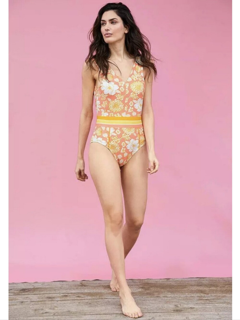 NWT Matilda Jane Dream Chasers So Peachy One Piece Swimsuit Size Medium